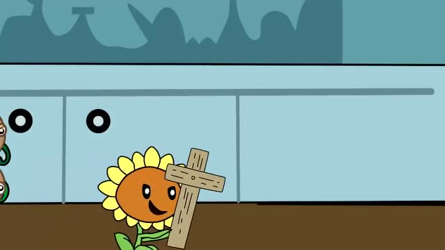 植物大战僵尸游戏动画:花生射手的十字架