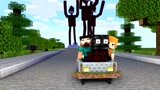 Minecraft动画：三头警笛怪攻击了村庄和学校