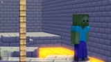 Minecraft动画：怪物们需要经过岩浆路才能获得钻石！