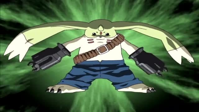 数码宝贝:大耳兽超燃进化!手里的武器太炫酷了!