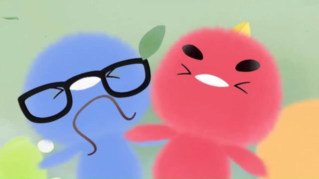 小鸡彩虹:小蓝和小红搞怪逗对方笑,谁先笑谁就输了,你忍得住吗