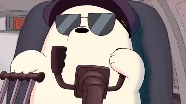 咱们裸熊:可爱的小白熊竟会开飞机,真是太厉害了