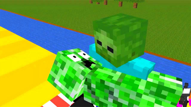 mc怪物学校《涂鸦骑士》,小僵尸公主抱苦力怕!