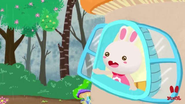 火火兔儿歌:春天第一场雨来到了,小兔子很开心,下雨真好玩呀