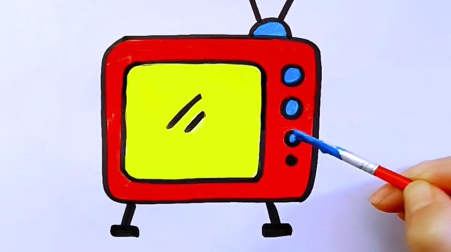 电视里涂色教程儿童绘画小学生兴趣培养亲子简笔画