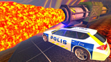 汽车能冲过喷射岩浆吗？3D动画实测模拟，场面热血沸腾！