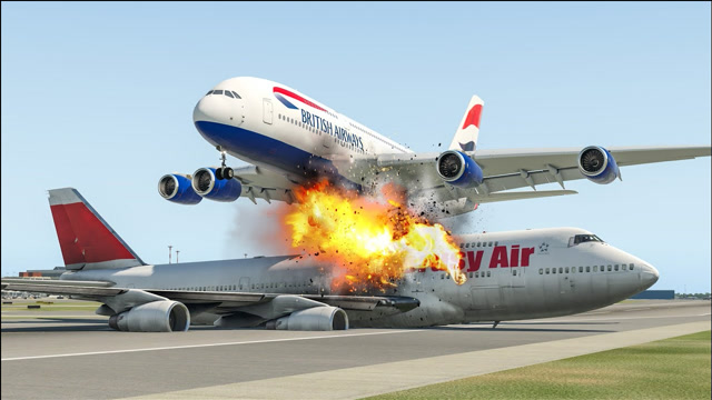 空客a380在起飞时险些撞上波音747