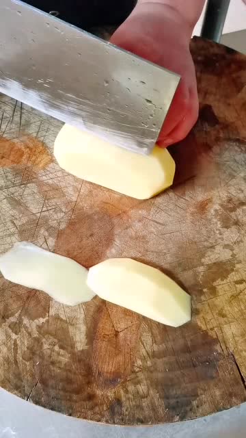 刀功菱形土豆块的切法教学