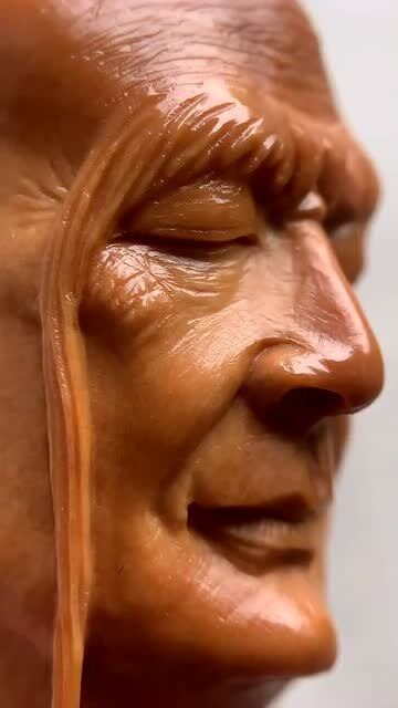 这绝对是高手!老师傅在橄榄核上雕刻人脸,真的是惟妙惟肖