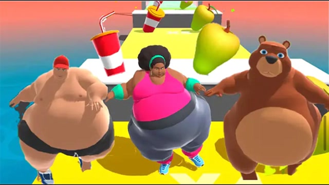 疯狂吃货:大狗熊和小哥哥小姐姐比赛,三人贪吃全军覆没!