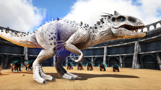 方舟恐龙大战706 二十只恶魔猴子围攻boss天神暴虐龙