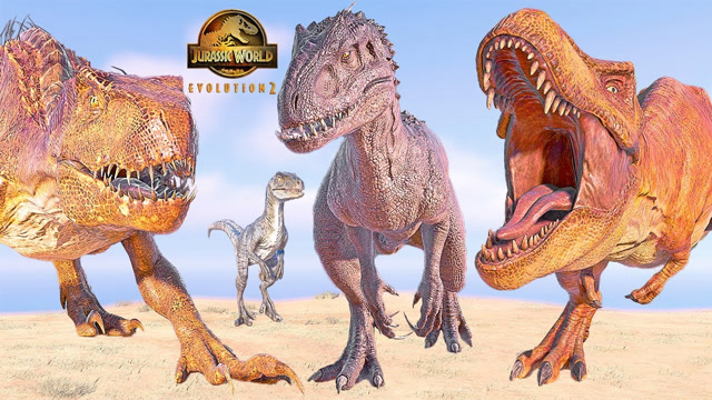 狂暴迅猛龙,狂暴龙 vs 暴龙,棘龙 ~ 侏罗纪世界进化