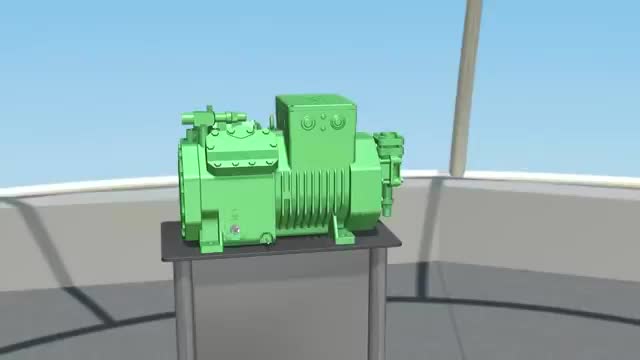 半封闭活塞式压缩机工作原理动画