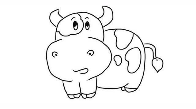 可爱的奶牛幼儿亲子简笔画 宝宝轻松学画画