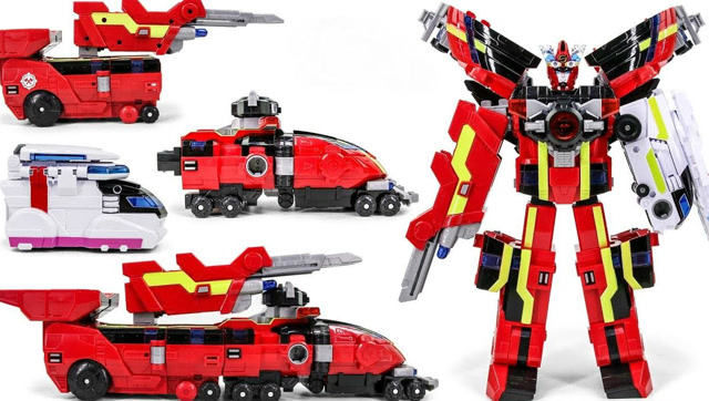 玩具分解变身工程车冲霄号风磁号