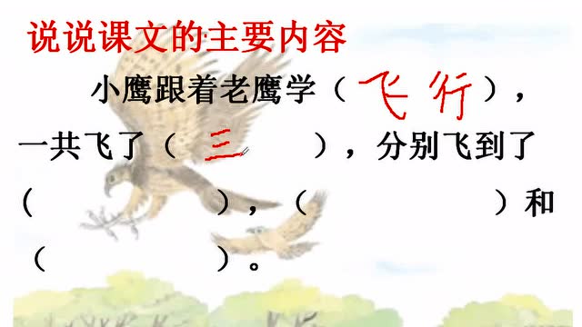二年级语文第四单元课文8《小鹰学飞》生字词教学