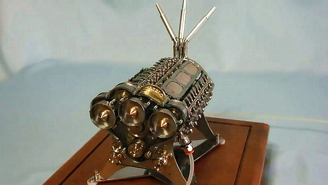 机械高级工程师做了一款布加迪威龙发动机模型,手工简直完美