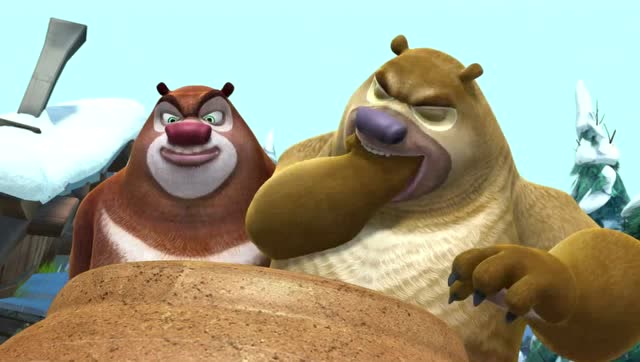 熊原来还爱吃酸菜,光头强淹的酸菜好美味,熊二想尽办法偷走一坛