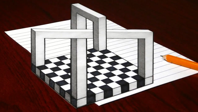 大师教你如何绘画一个错觉三维物体