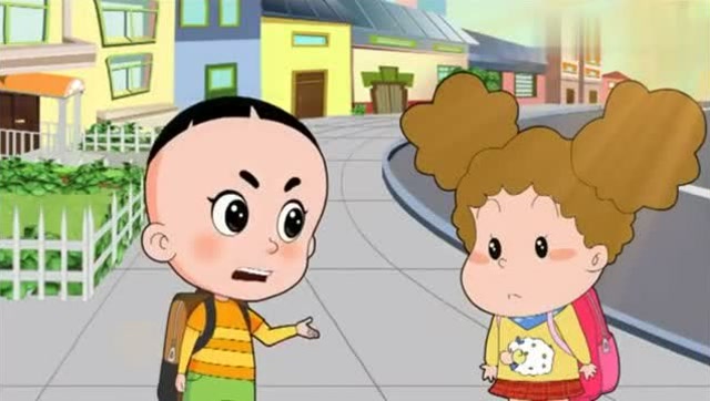 大头儿子,小明,棉花糖一起上学,大头丢三落四的毛病又犯了!