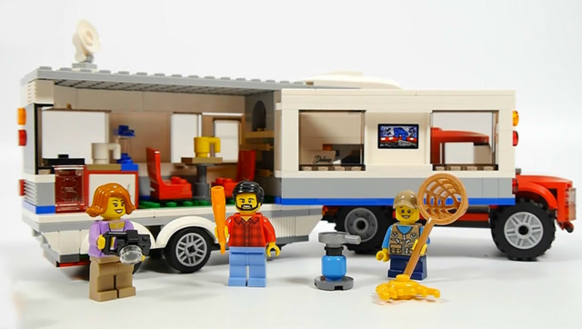 快速搭建乐高积木城市系列60182 亲子野营房车