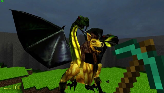 gmod游戏草地出现了三个头的怪物