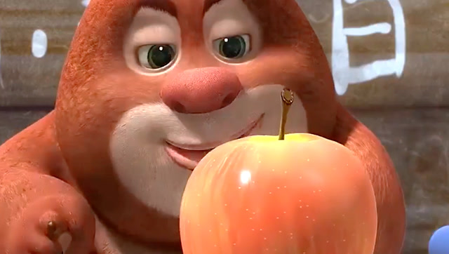 熊熊乐园:熊大当老师讲课,教小朋友挑最好吃的苹果,太美味了!