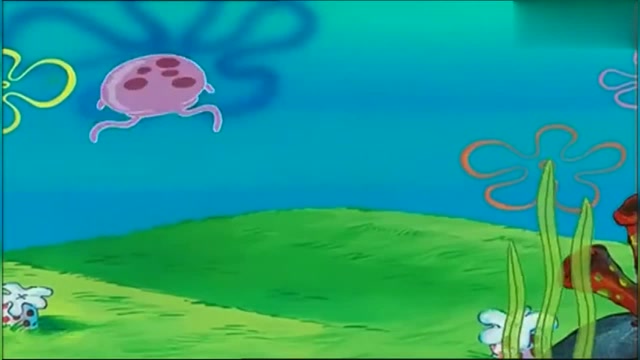 海绵宝宝来到水母田捉水母!没想到只有一只抓不到!