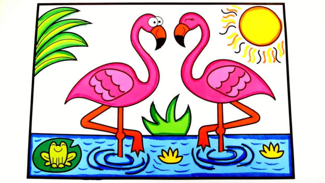 一对粉色的小天鹅简笔画儿歌