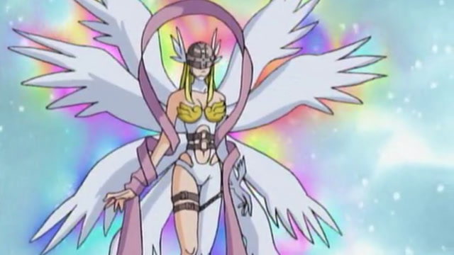 《数码宝贝》天女兽第一次现身,帮大家打败了吸血魔兽!