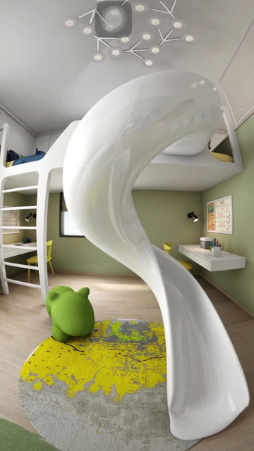 儿童超级大滑梯房,床下写作业,妈妈说做完作业就可以玩!