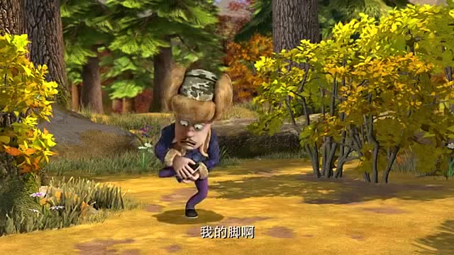 熊出没之秋日团团转:光头强砍树被熊熊发现,他就是要砍树.