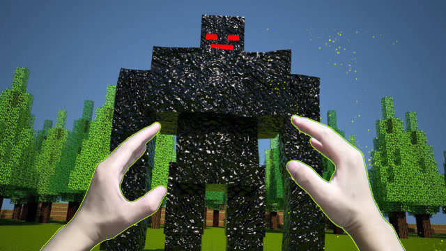 我的世界真人版:菜鸟进入变异铁傀儡的世界,雪傀儡大作战