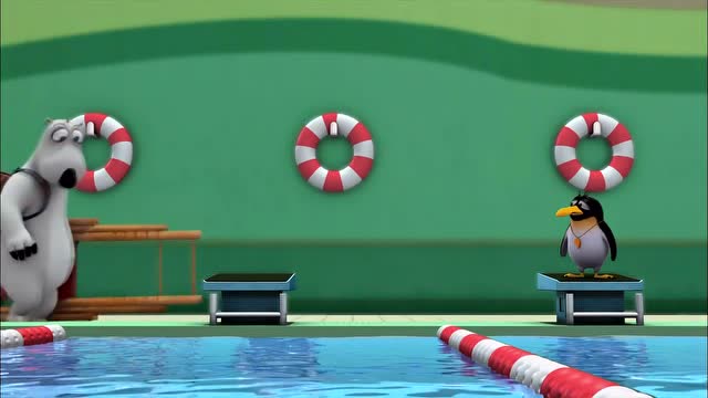 倒霉熊:倒霉熊一点都不想游泳,只想在泳池边躺着