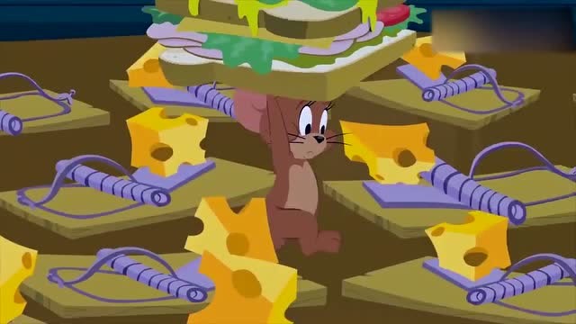 猫和老鼠:杰瑞偷拿东西,汤姆放了一堆老鼠夹