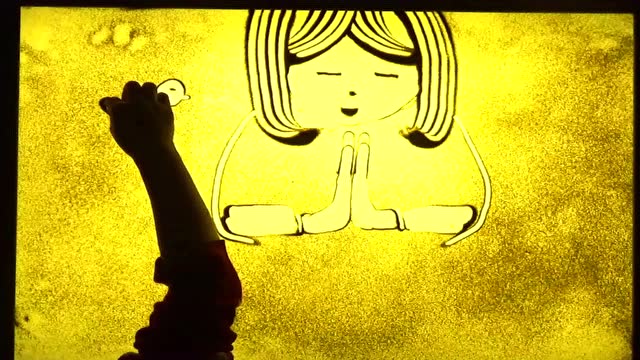 感恩节沙画献礼《感恩的心》~~毛思然