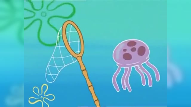 海绵宝宝:派大星和海绵宝宝玩的很尽兴,水母很友善,逗他俩开心