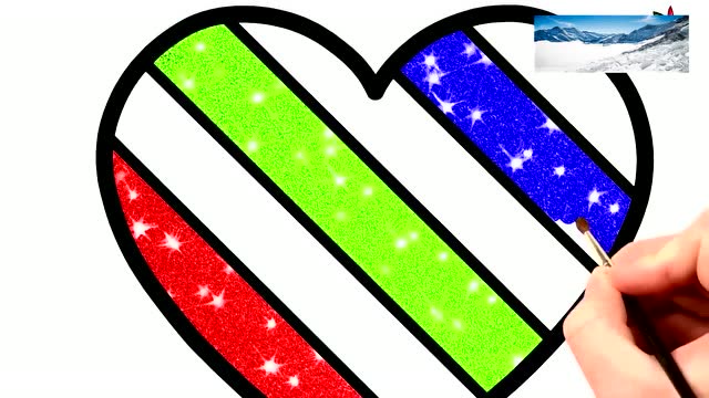 益智玩具,简笔画,画闪闪发光的彩虹爱心