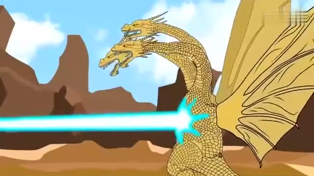 哥斯拉战三头黄金龙 动漫特效