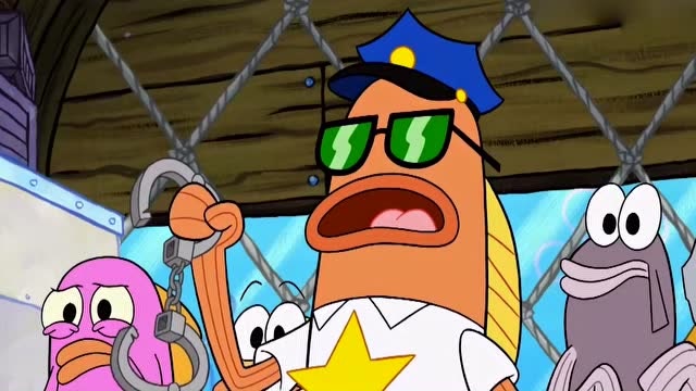 动漫:海绵宝宝被警察抓走了,没想到蟹老板竟是这样的表现!