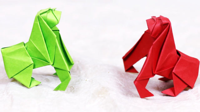 手工折纸艺术,如何折叠一只大猩猩