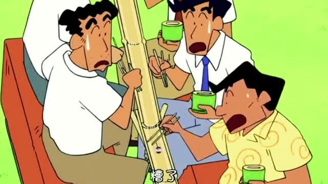 蜡笔小新:吃流水素面也是需要妙招的,看小新如何机智吃面