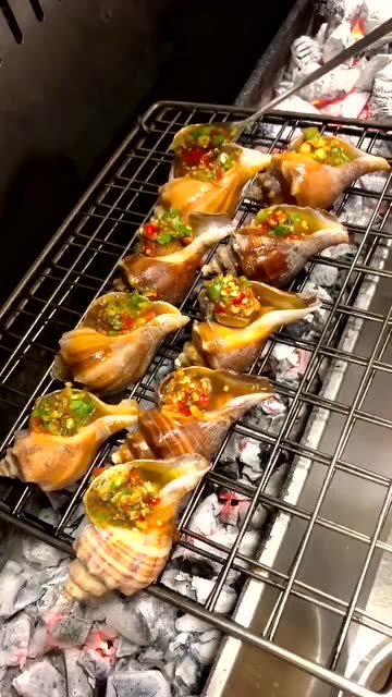 烧烤烤海螺,有没有人跟我一样是第一次见的