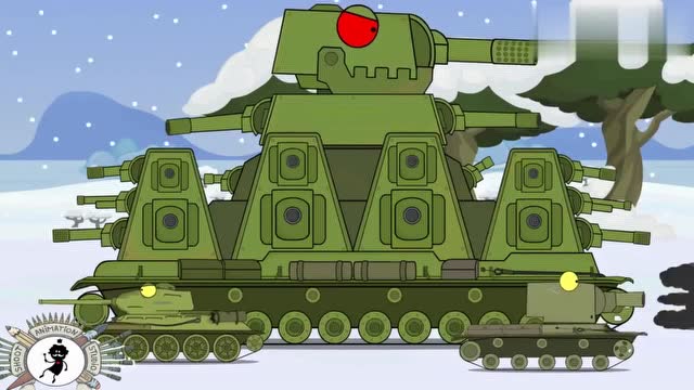 坦克世界动画:万年不更新的来了,kv44雪地战巨鼠