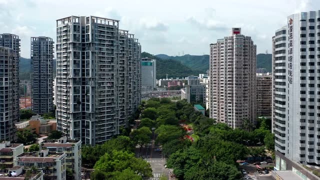 航拍华强北华新村,中洲圣廷苑酒店,实验中学