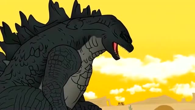 哥斯拉动漫:猴子也来抢鸡腿吃.