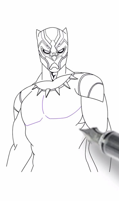 漫威黑豹 手绘