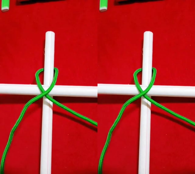 分享将物体十字交叉固定绳结的打法