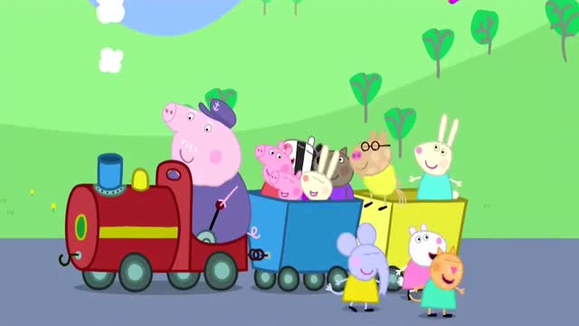 猪爷爷开着小火车,载着佩奇,大家都想去坐小火车!