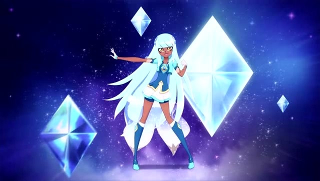 摇滚萝莉塔莉娅变身后她全身上下都是天蓝色的